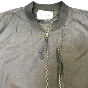 Your Neighbors Men’s Size L Green Marius Nylon Bomber Jacket Zipper Pockets